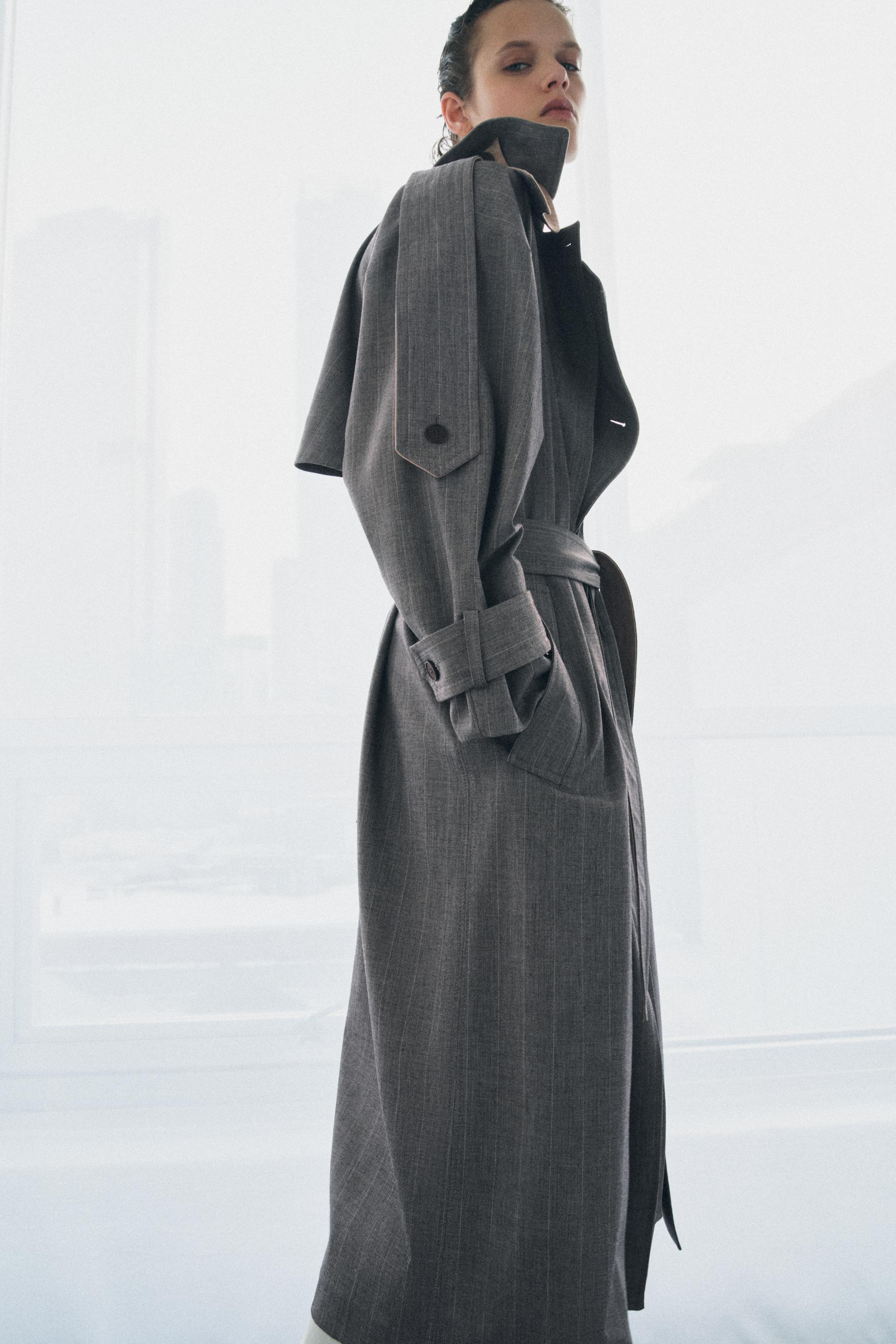 COMBINED PLAID TRENCH COAT ZW COLLECTION LIMITED EDITION